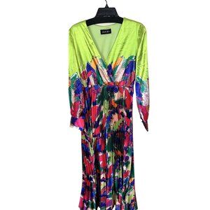 Womens Colorful Maxi Dress Vibrant Abstract Print Like The Moon Large Costume